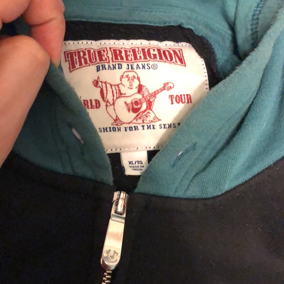 True religion men’s zip up hoodie size XL 8/10 - Picture 2 of 4